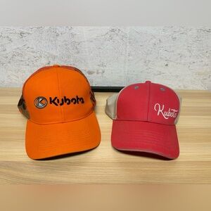 Kubota Orange and Red Caps